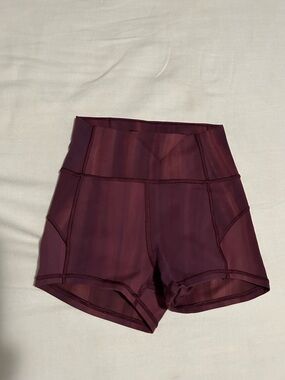 Lululemon High-Waist Burgundy Women’s Active Shorts